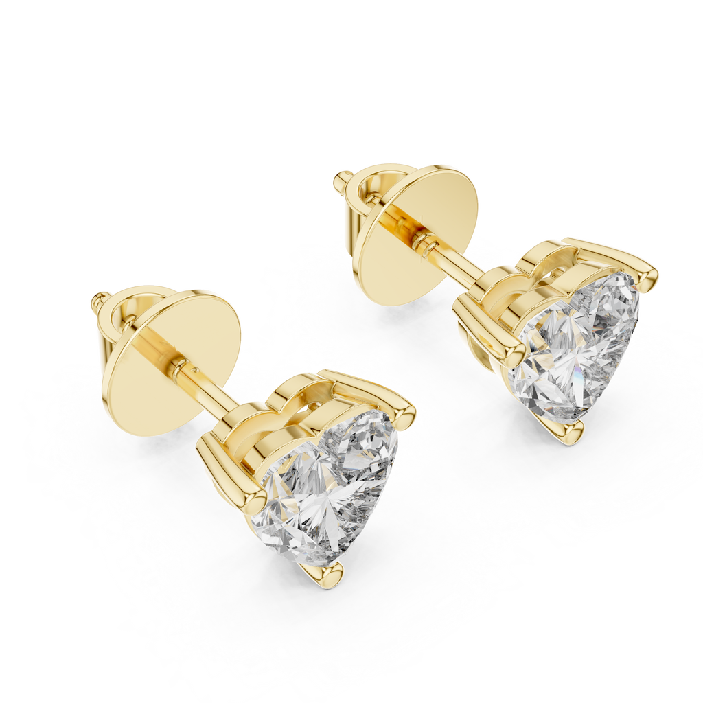 Heart Solitaire Screw-Backs