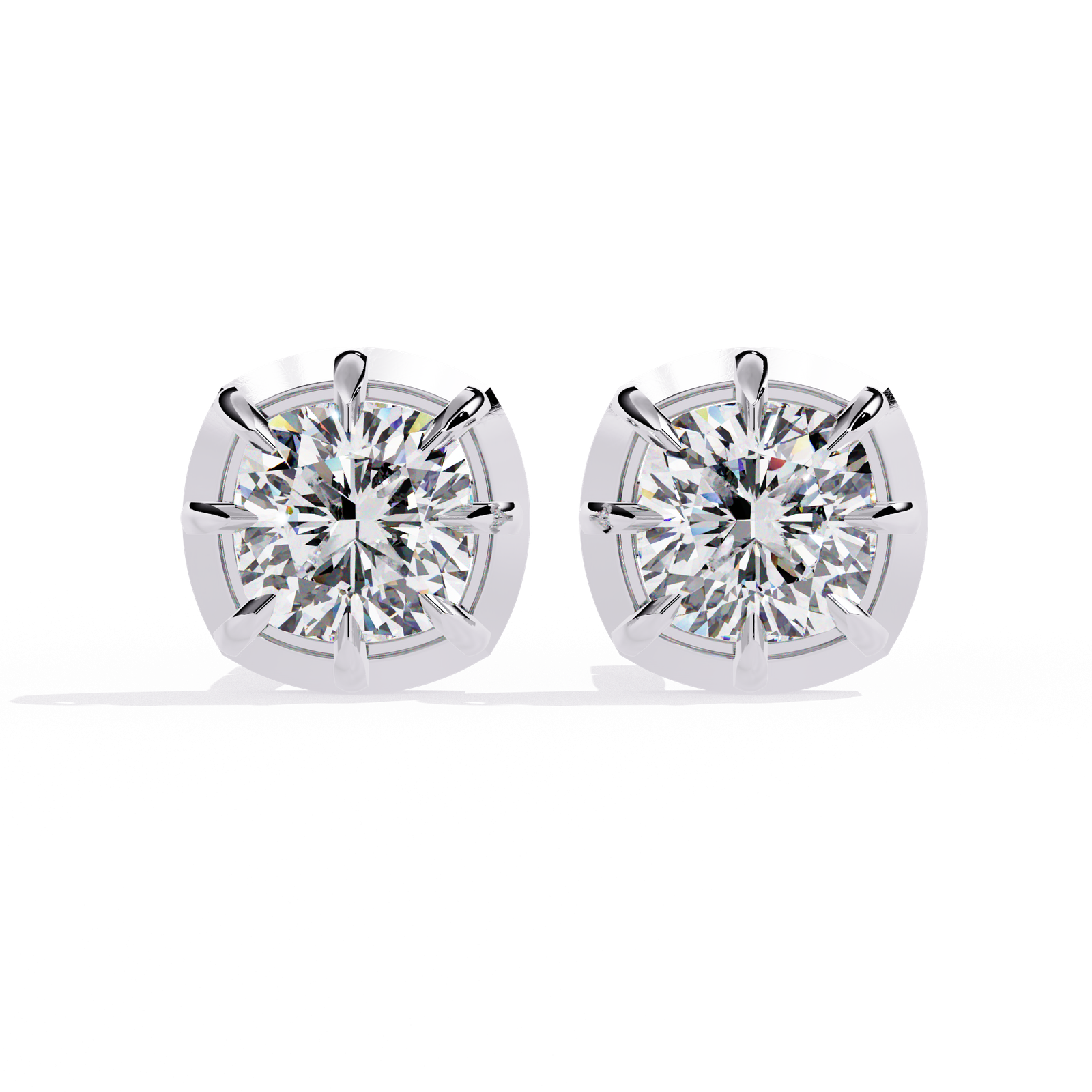 Minimalist Lab Grown Diamond Earrings, Classic Round Cut Studs for Everyday Wear