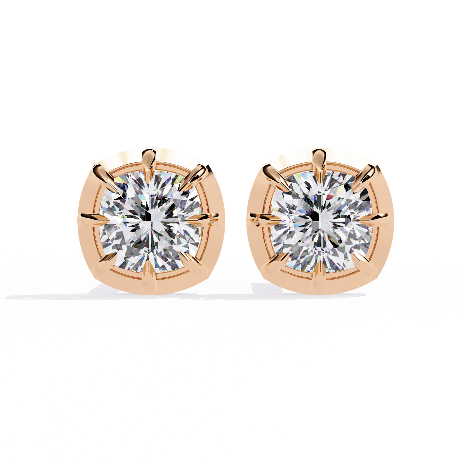Minimalist Lab Grown Diamond Earrings, Classic Round Cut Studs for Everyday Wear